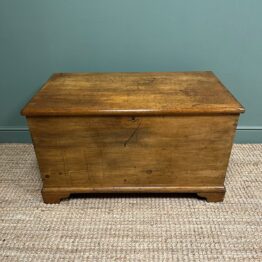 Antique Victorian Pine Bedding Box / Blanket Box