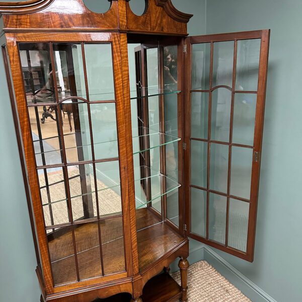 Spectacular Walnut Antique Victorian Display Cabinet