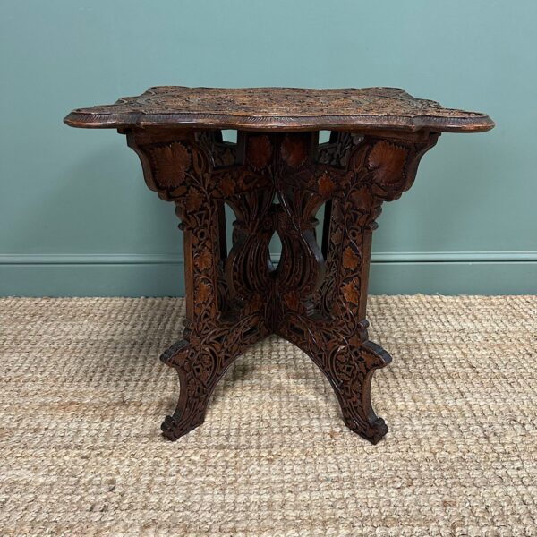 Rare Anglo Indian Antique Carved Table
