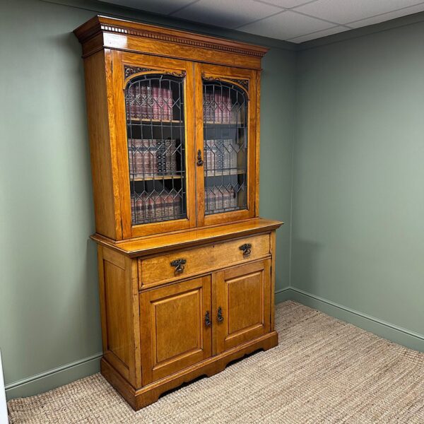 Spectacular Large Victorian Oak Antique Bookcase