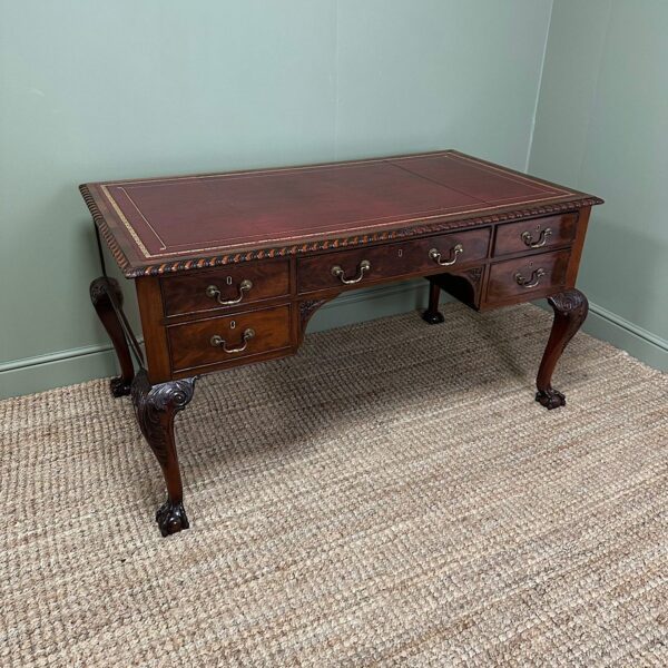 Spectacular Large Edwardian Mahogany Antique Partners Desk