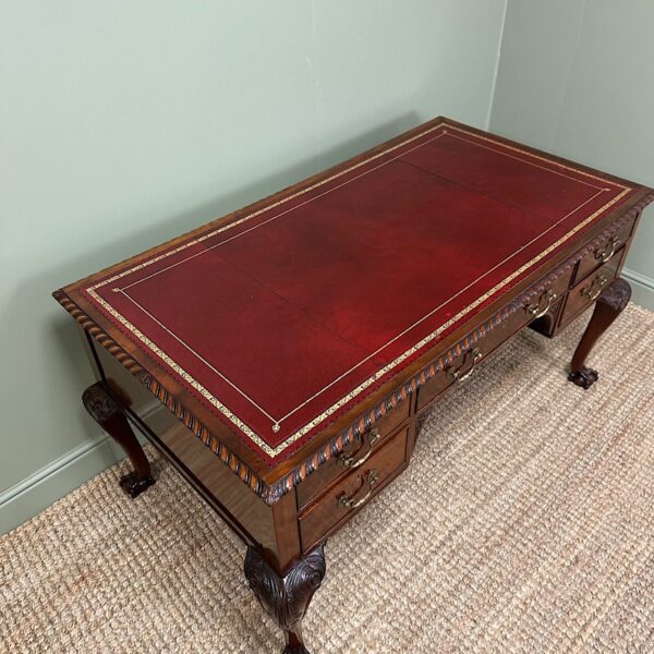 Spectacular Large Edwardian Mahogany Antique Partners Desk