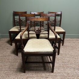 Set of 6 Antique Georgian Mahogany Dining Chairs