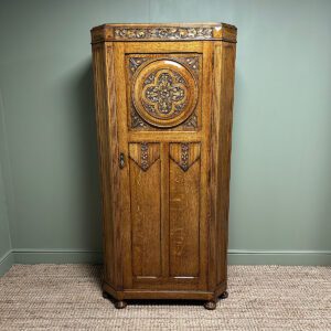 Quality Oak Antique Hall Wardrobe / Cupboard 15 Edwardian Antique Hall Wardrobe