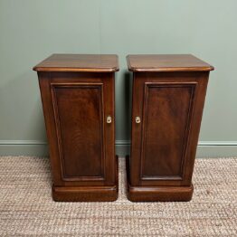 Antique Victorian Mahogany Pair of Bedside Cabinets