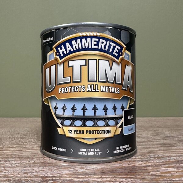 Hammerite Ultima Metal Paint Black Smooth
