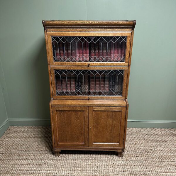 Stunning Edwardian Oak Stacking Antique Barrister Bookcase
