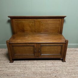 Quality Edwardian Oak Antique Bench