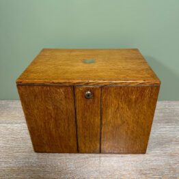 Unusual Victorian Oak Antique Stationary Box with Fitted Interior