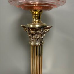 Spectacular Large Victorian Antique Brass Oil Lamp