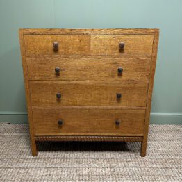 Spectacular Golden Oak Antique Chest of Drawers By Waring & Gillows