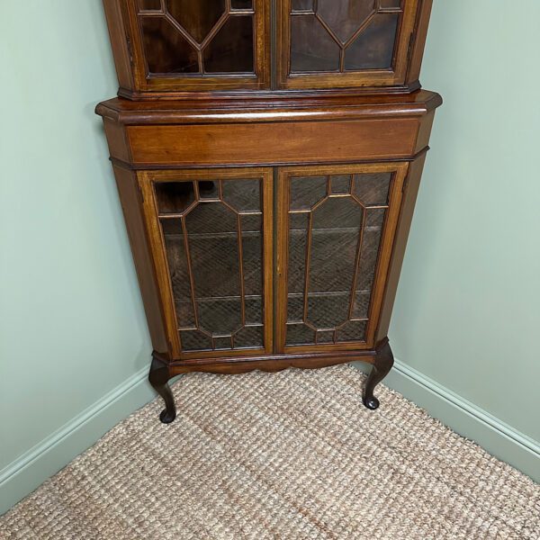 Stunning Edwardian Antique Glazed Corner Display Cabinet