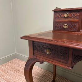 Quality Walnut Victorian Antique Writing Desk by Jas Shoolbred