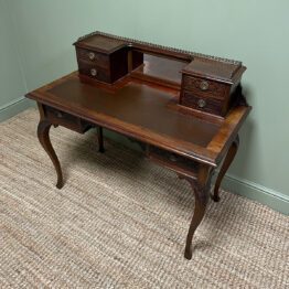 Quality Walnut Victorian Antique Writing Desk by Jas Shoolbred