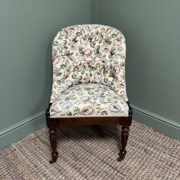 Small Upholstered Victorian Antique Chair