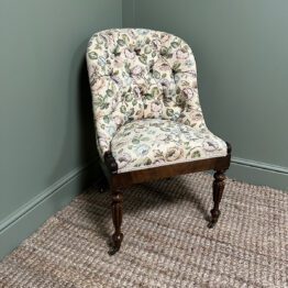 Small Upholstered Victorian Antique Chair