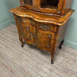 Quality Victorian Walnut Antique Bookcase on Cupboard