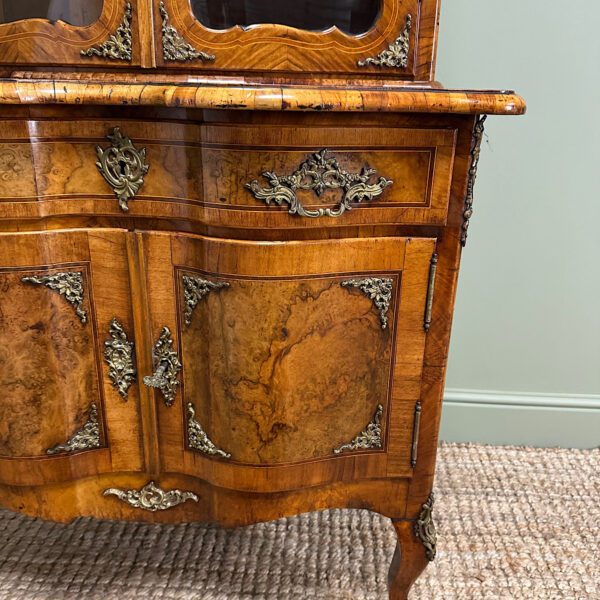 Quality Victorian Walnut Antique Bookcase on Cupboard