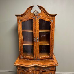 Quality Victorian Walnut Antique Bookcase on Cupboard