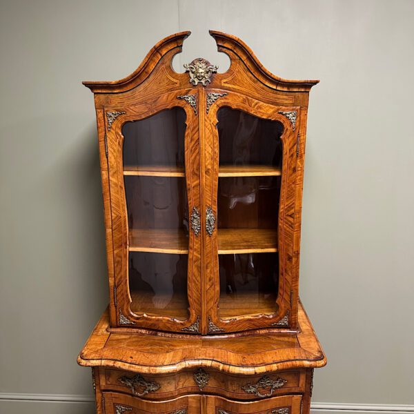 Quality Victorian Walnut Antique Bookcase on Cupboard