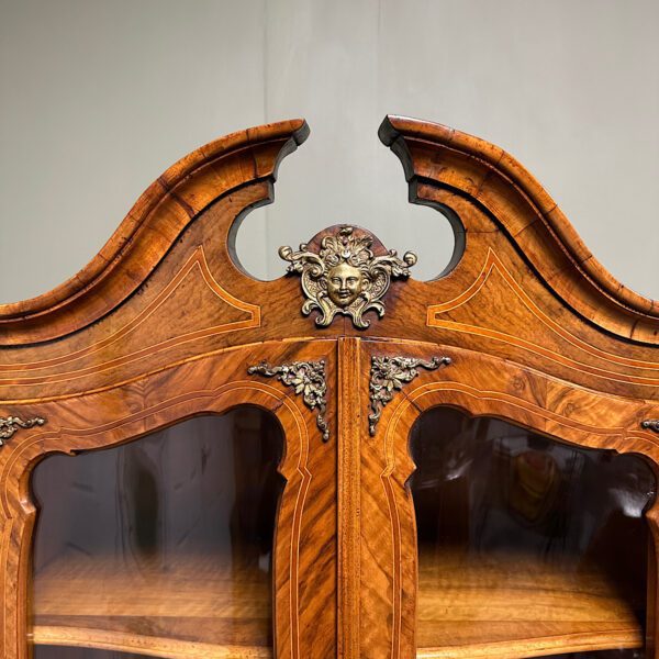 Quality Victorian Walnut Antique Bookcase on Cupboard