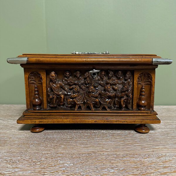 Spectacular Yew Antique Carved Box