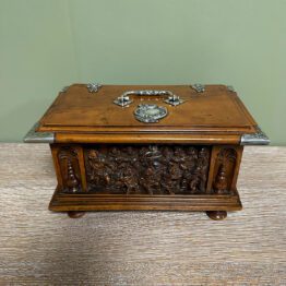 Spectacular Yew Antique Carved Box