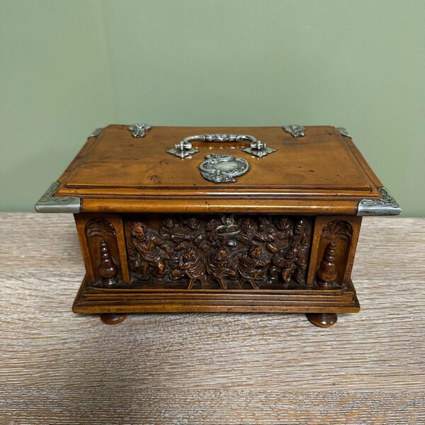 Spectacular Yew Antique Carved Box