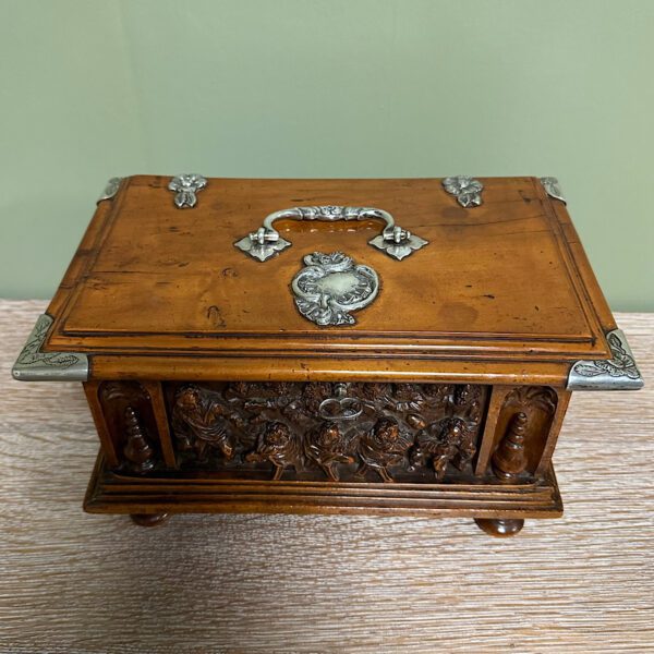 Spectacular Yew Antique Carved Box