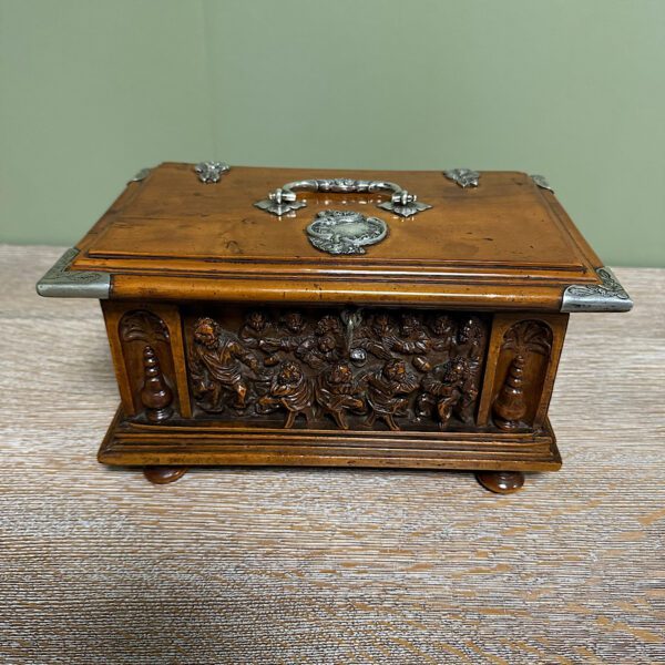 Spectacular Yew Antique Carved Box