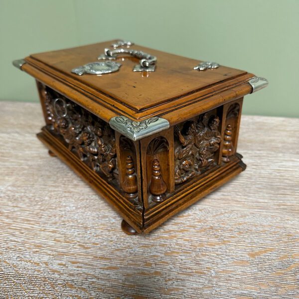 Spectacular Yew Antique Carved Box