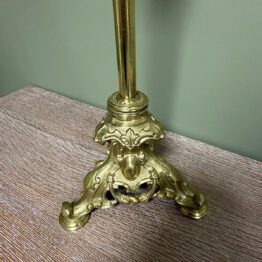 Spectacular Large Victorian Antique Brass Oil Lamp