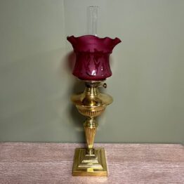 Spectacular 19th Century Brass Antique Oil Lamp