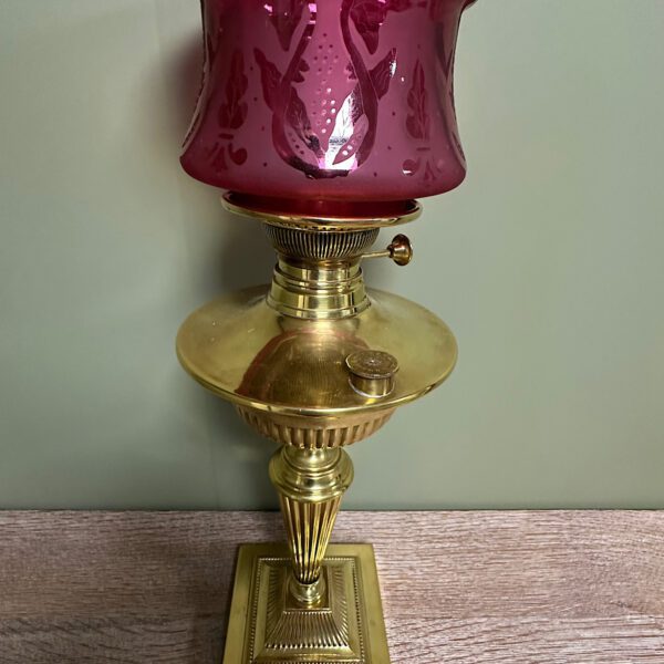 Spectacular 19th Century Brass Antique Oil Lamp