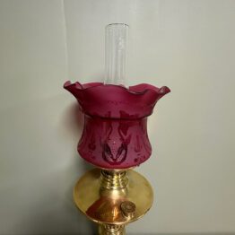 Spectacular 19th Century Brass Antique Oil Lamp