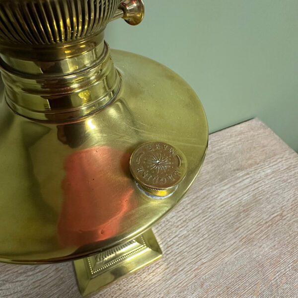 Spectacular 19th Century Brass Antique Oil Lamp