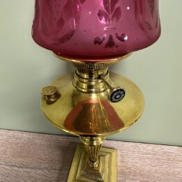 Spectacular 19th Century Brass Antique Oil Lamp