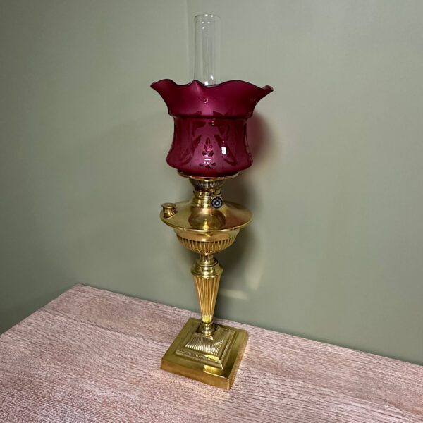 Spectacular 19th Century Brass Antique Oil Lamp