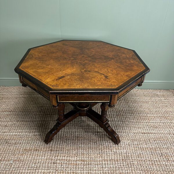 Stunning Victorian Antique Burr Walnut Table