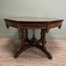 Stunning Victorian Antique Burr Walnut Table