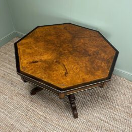 Stunning Victorian Antique Burr Walnut Table