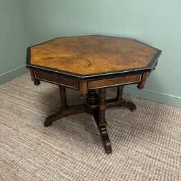 Stunning Victorian Antique Burr Walnut Table