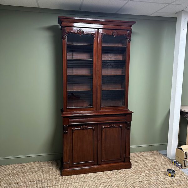 Striking Victorian Mahogany Antique Bookcase