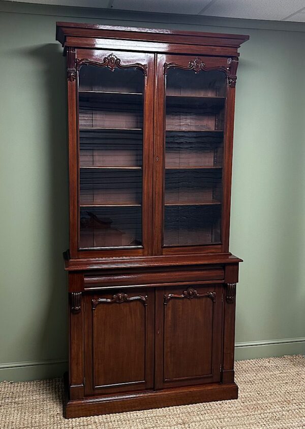 Striking Victorian Mahogany Antique Bookcase