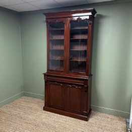 Striking Victorian Mahogany Antique Bookcase