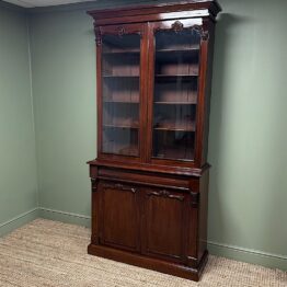 Striking Victorian Mahogany Antique Bookcase