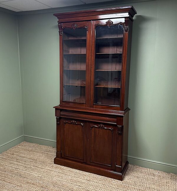 Striking Victorian Mahogany Antique Bookcase