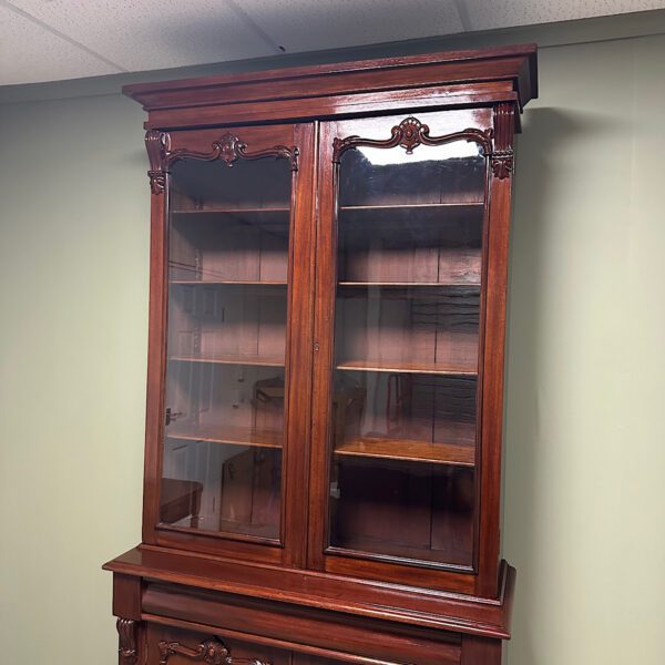 Striking Victorian Mahogany Antique Bookcase