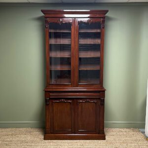 Quality Large Antique Mahogany Bookcase by Gillows 19 19th century antique mahogany bookcase with glass doors