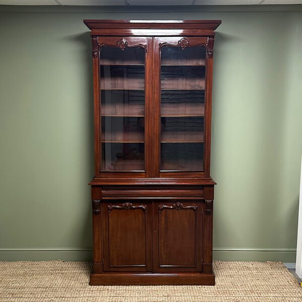 Striking Victorian Mahogany Antique Bookcase